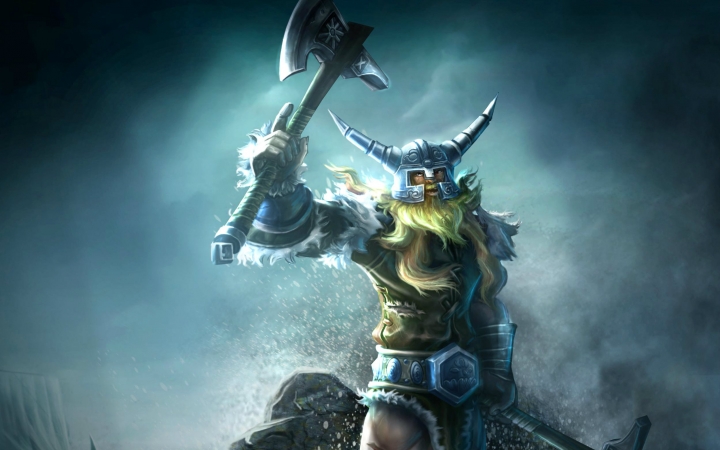 中单奥拉夫对线团战以及自创花式流3级拿一血打法弹幕带解说