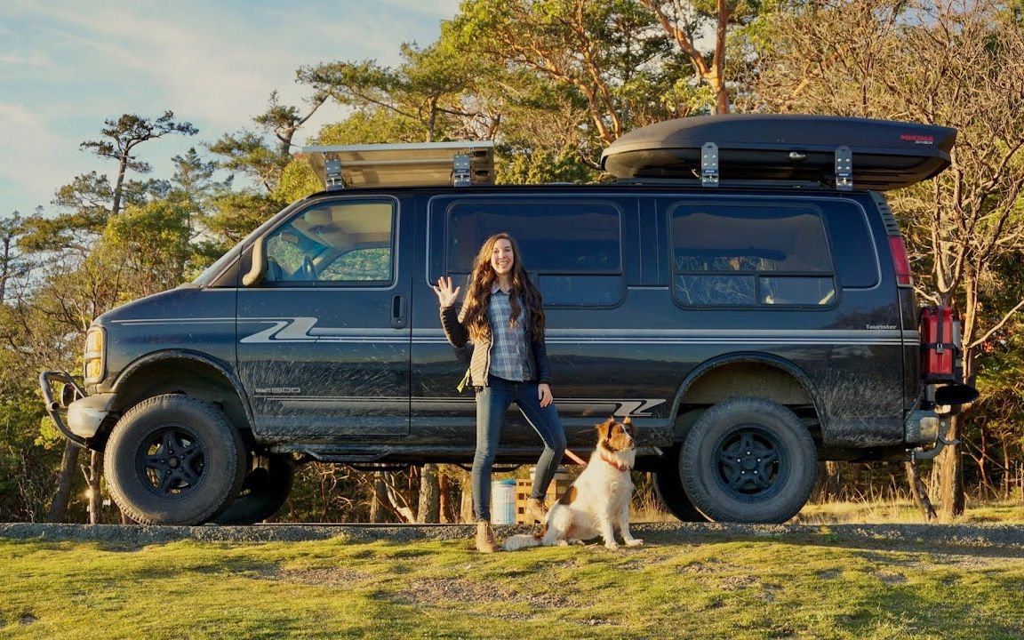 美女将1996年的gmc sierra二次改造为终极探险vanlife房车【van life