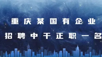 某国企招聘中干正职一名