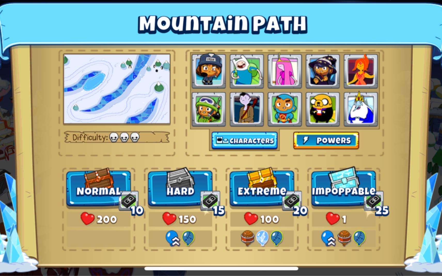 [图]【气球塔防/探险活宝/bloons adventure time/22年圣诞节活动/mountain path】impoppable