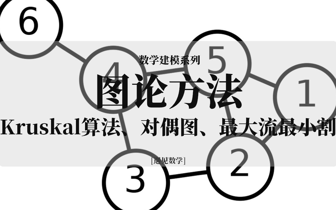 数学建模系列之图论方法——Kruskal算法、对偶图、最大流最小割哔哩哔哩bilibili