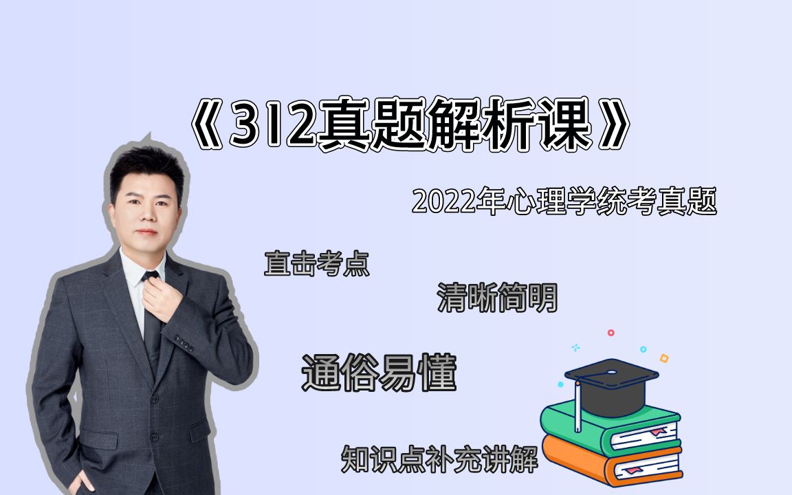 ①王永平讲真题:312大纲版心理学考研学硕22年真题解析——心理学考研哔哩哔哩bilibili