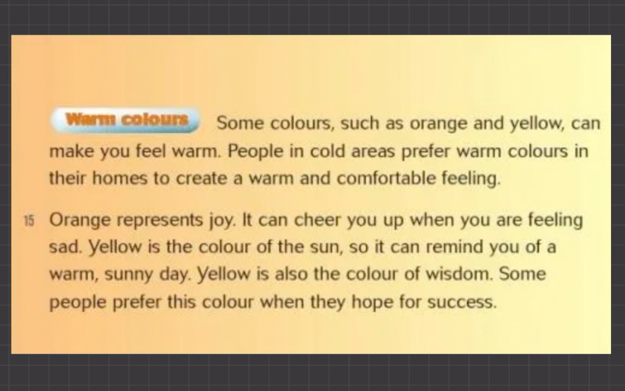 [图]译林版九上—Unit 2 Reading— the part of “ Warm colours”