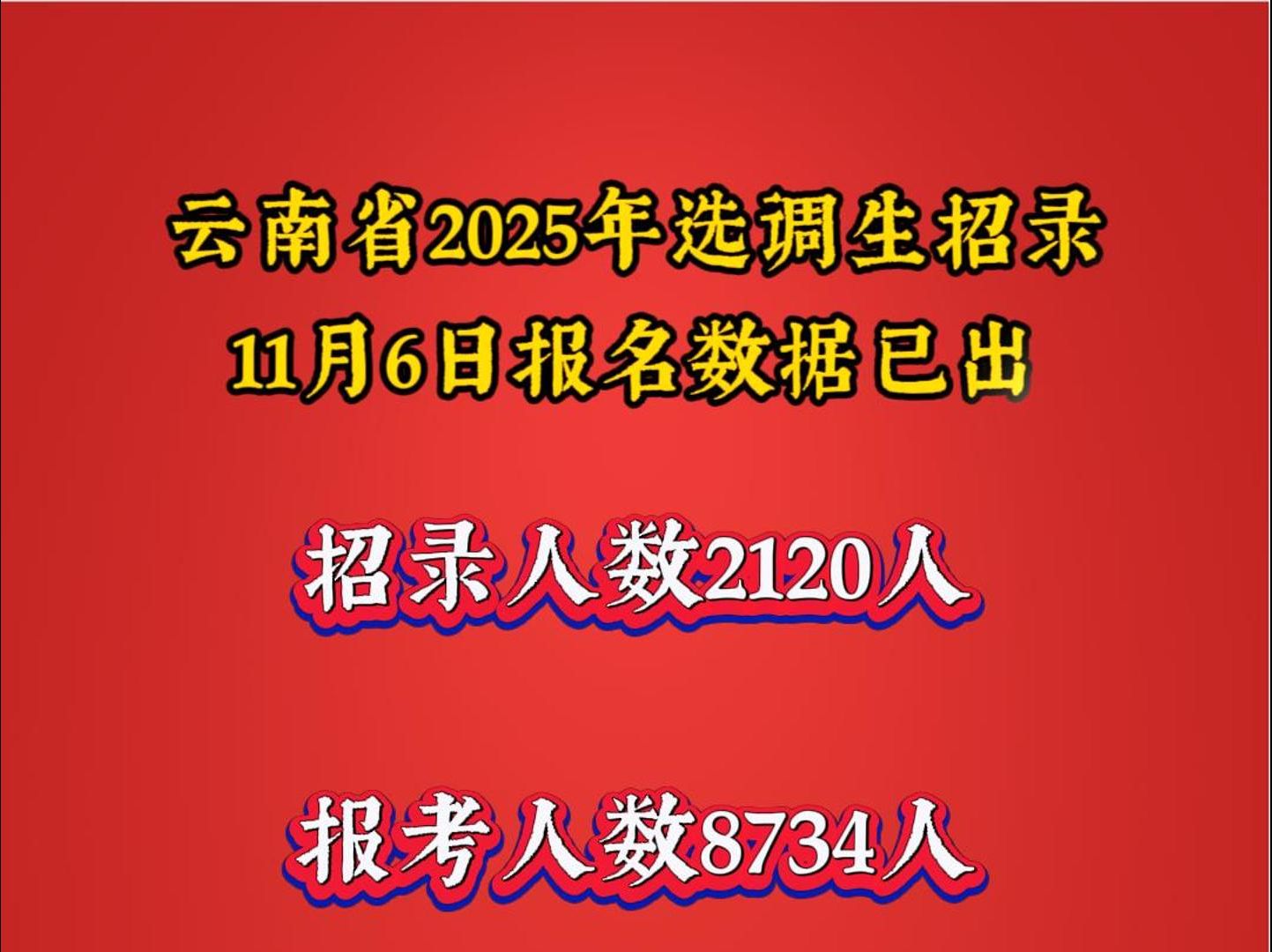 云南省2025年选调生招录11月6日报名数据已出哔哩哔哩bilibili