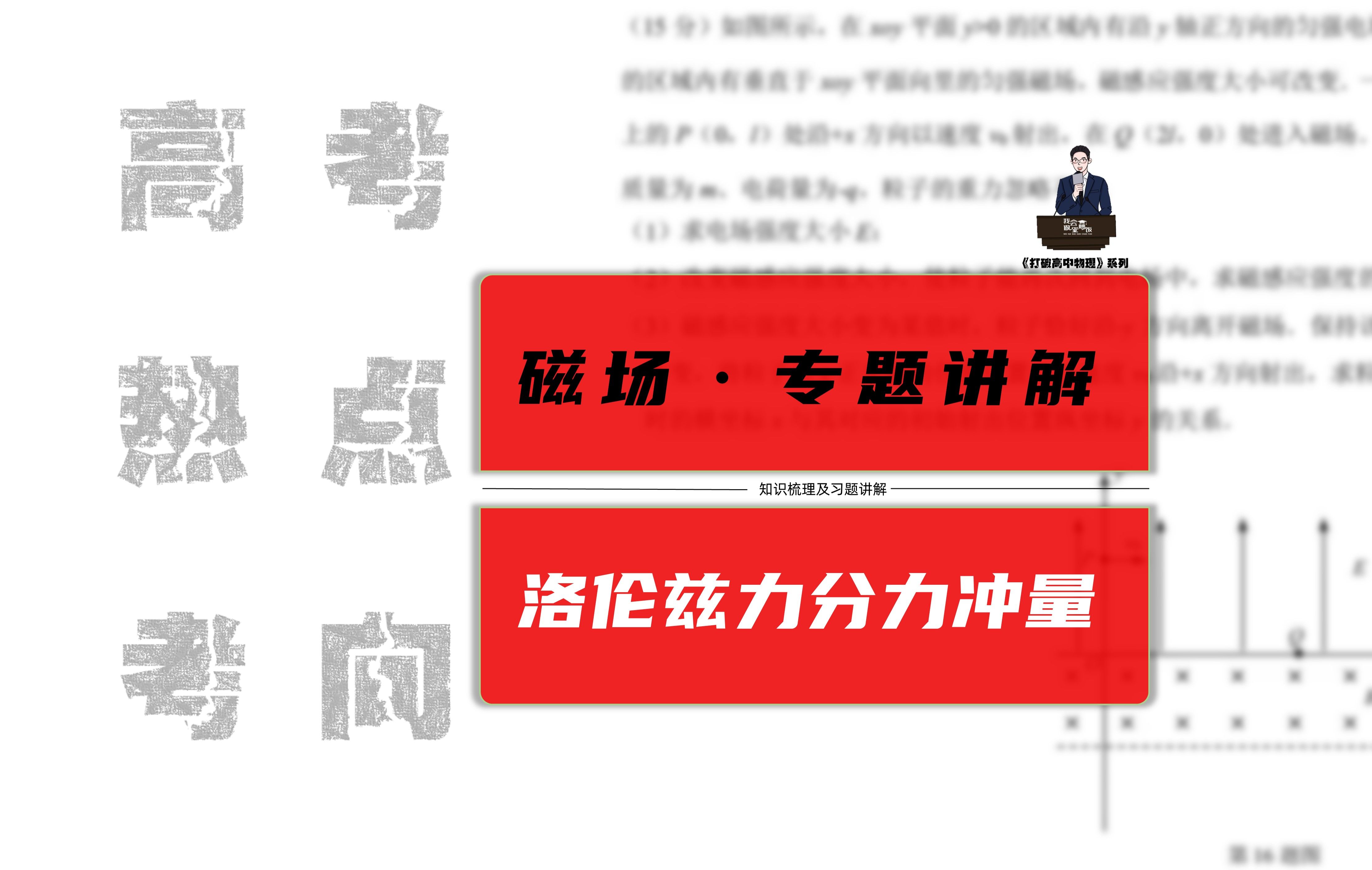 【24高考热点】洛伦兹力分力的冲量式