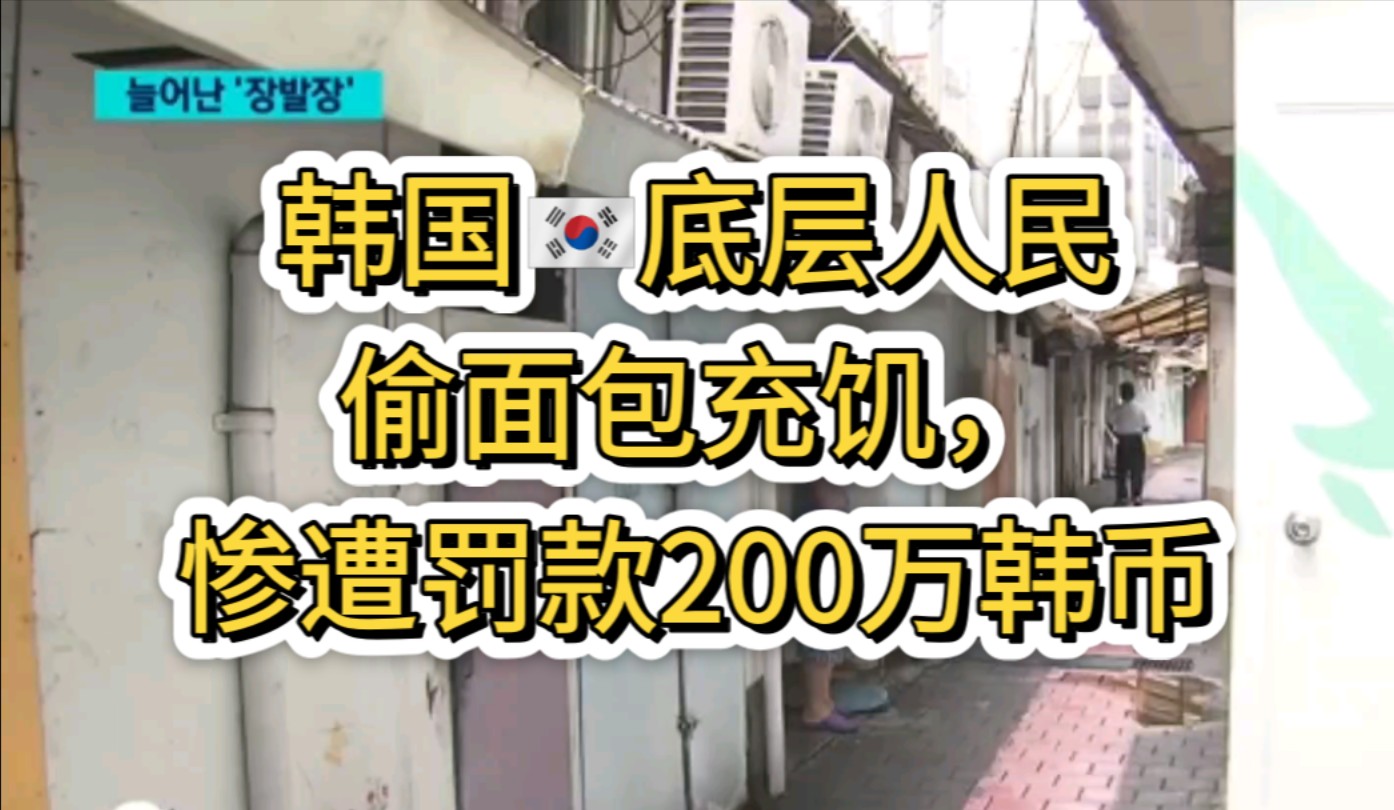 韩国底层人民偷面包充饥,惨遭罚款200万韩币哔哩哔哩bilibili