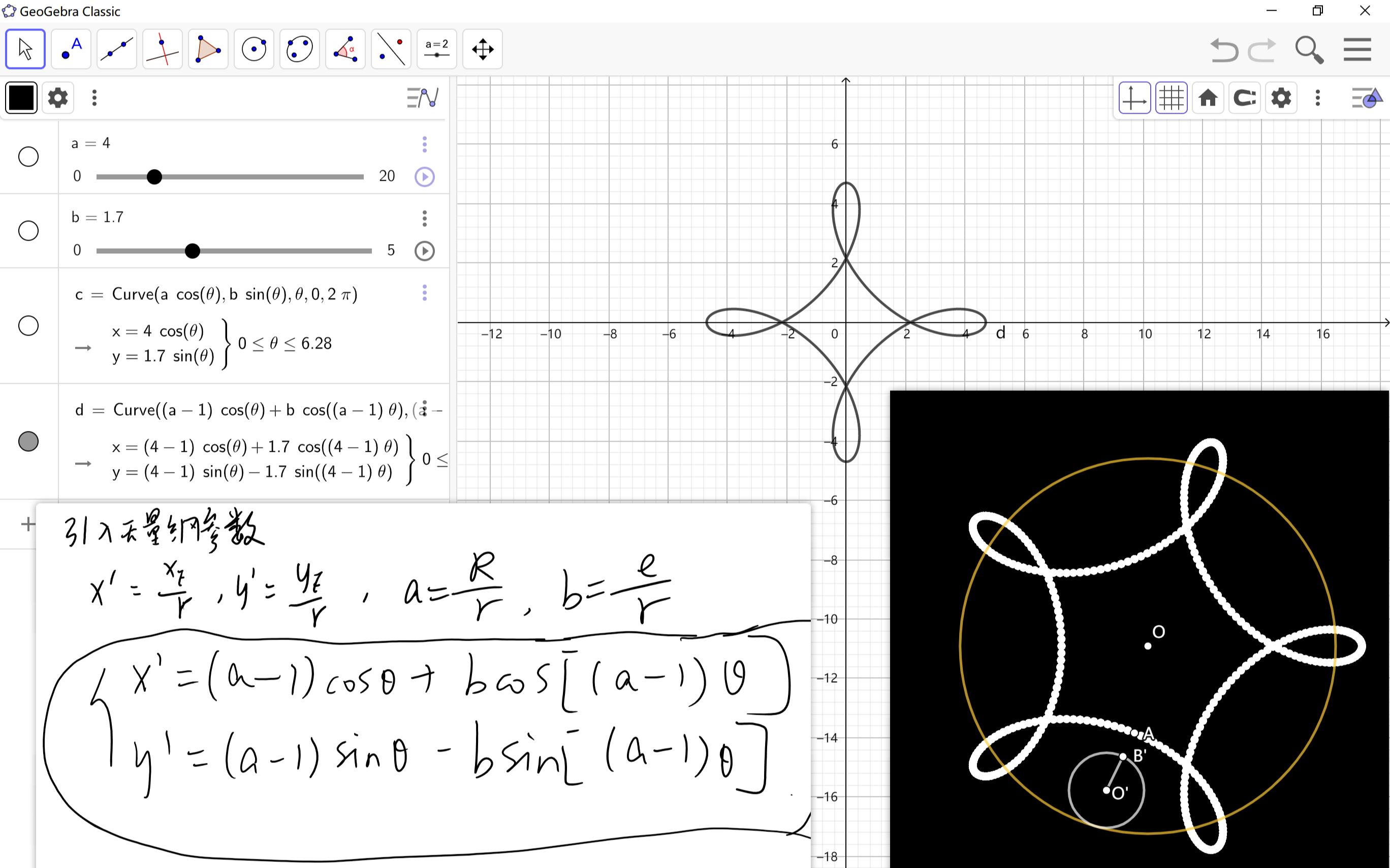 偏心轮轨迹参数方程理论推导与GeoGebra绘制——感悟数学物理计算机与艺术的结合之美哔哩哔哩bilibili