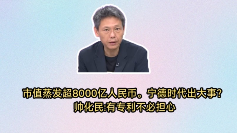 宁德时代出大事?市值蒸发超8000亿人民币.帅化民:有专利不必担心! 美国制裁迟早会来.谢寒冰:宁德时代早做好布局.哔哩哔哩bilibili