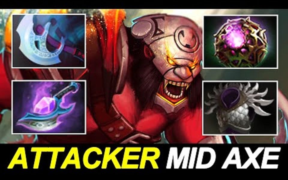 [dota2] 连老瘤子attacker 都玩起了中单斧王!魔晶分身斧恐成标配!_哔