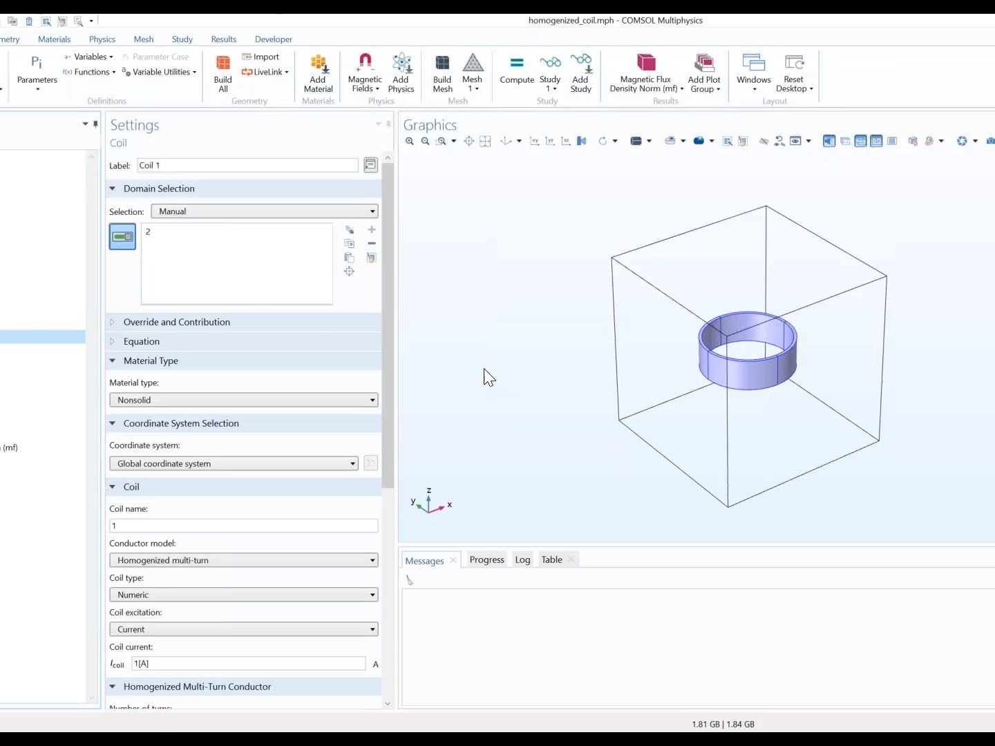 [图]COMSOL 电磁线圈建模 17 3D 电磁线圈结构