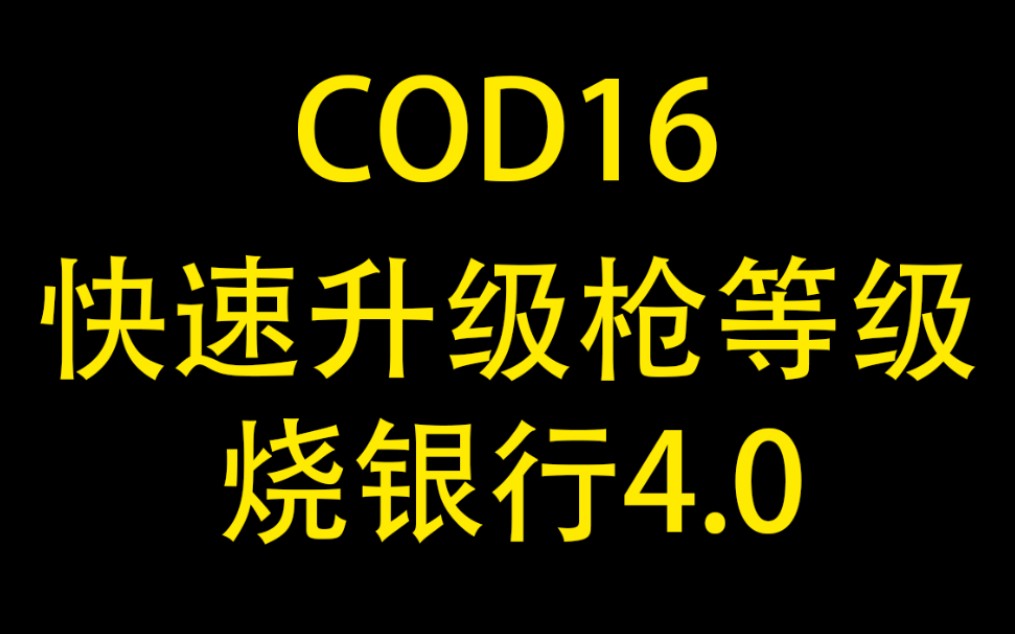 【cod16】快速升级枪械等级/烧银行4.0终极版流程使命召唤教学