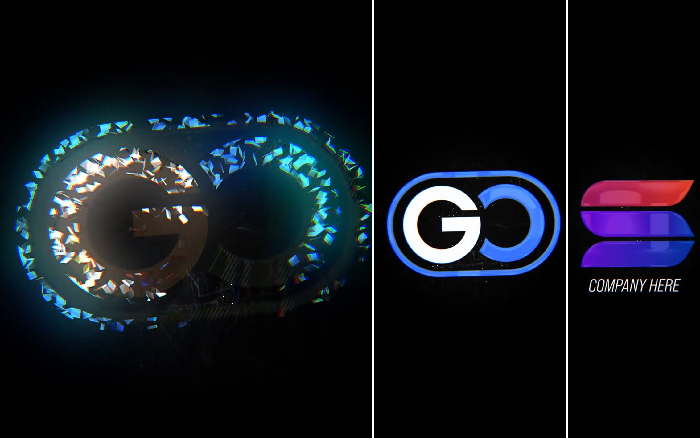 ae模板-碎片化特效的动态logo片头模板标识品牌商品店铺标志 ae工程