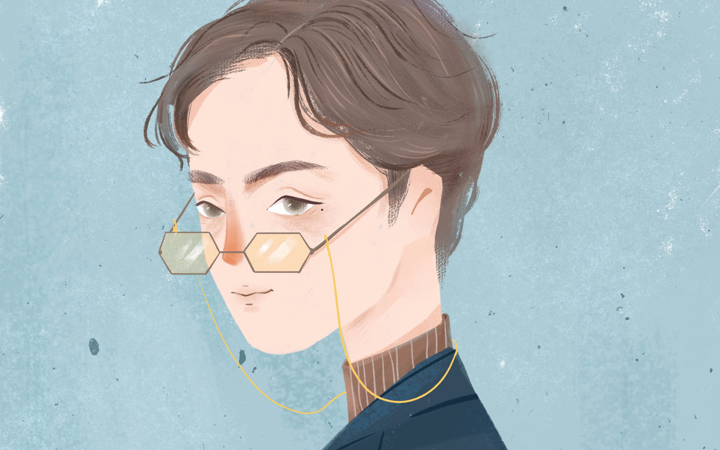 {商业插画}{朱一龙}{壹零}扁平插画,手绘板加ps百年难得一次壹零画