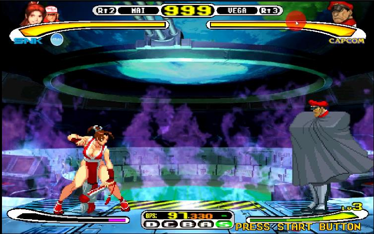 [图]DC《CAPCOM vs SNK 2000》(日版)街机模式最高难度特瑞和不知火舞一命全胜通关