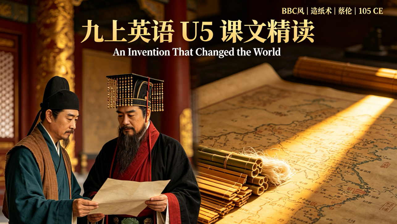 九上英语 U5 课文精读：造纸术如何改变世界｜An Invention That Changed the World