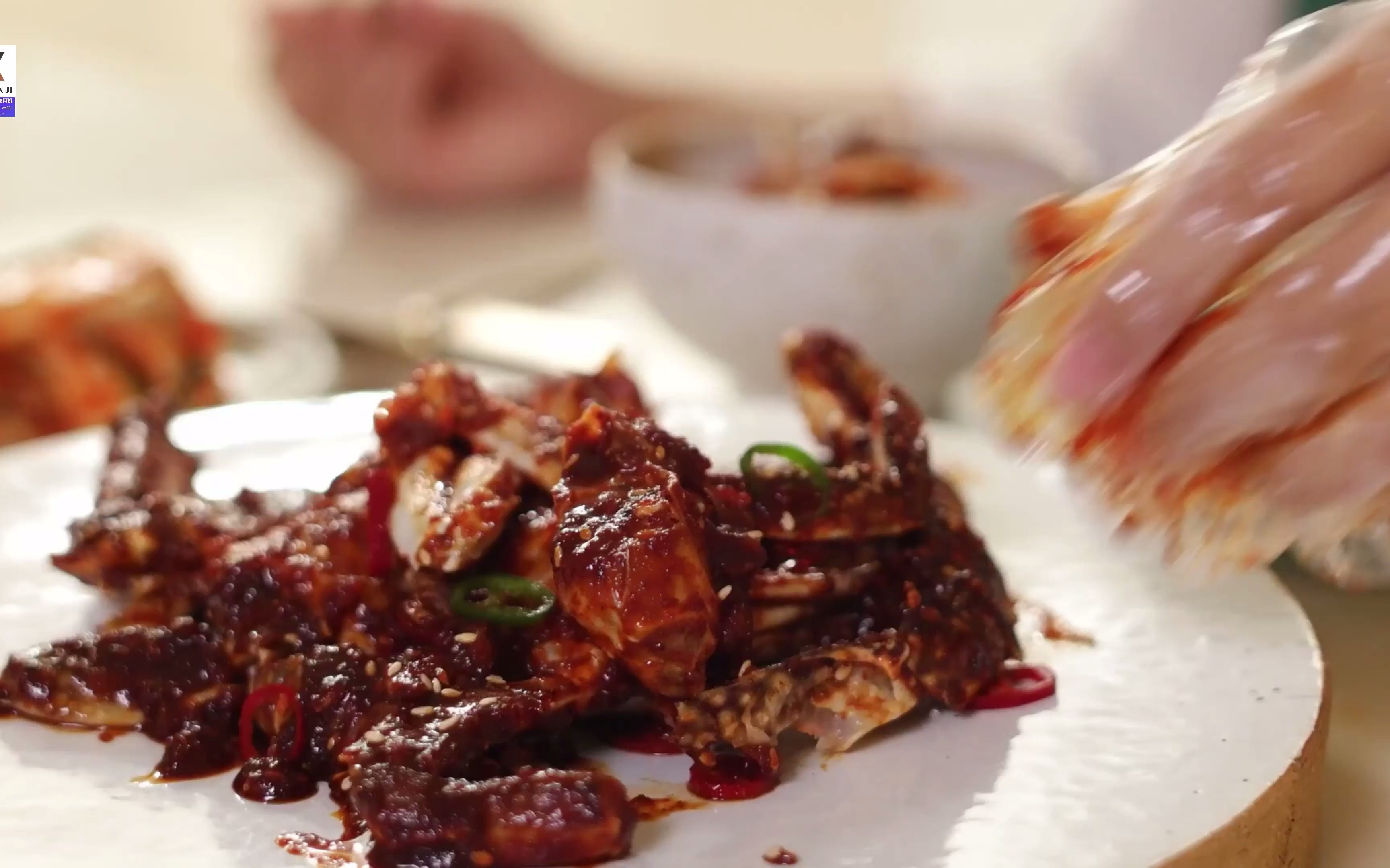 韩式辣酱螃蟹, 超下饭"辣酱螃蟹"在家也可以轻松做出来