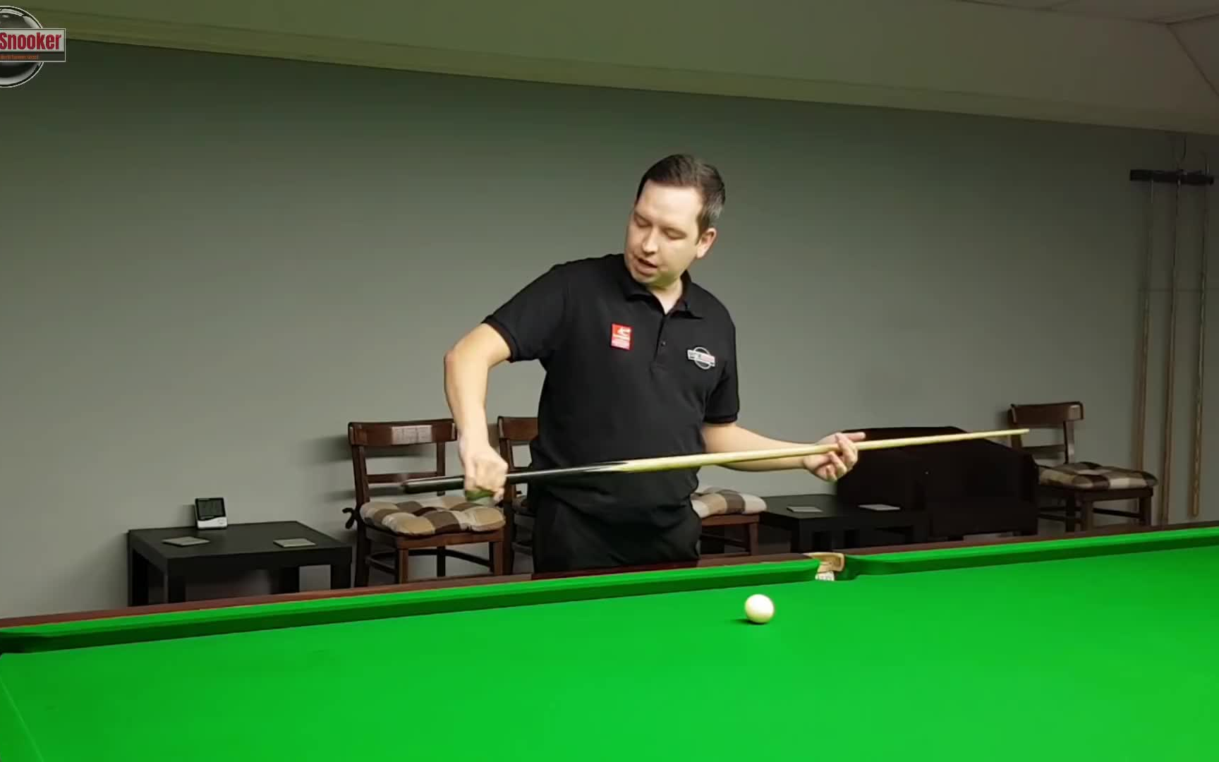 【barton斯诺克教学011】斯诺克基础动作讲解,包括手架,握杆,出杆前后