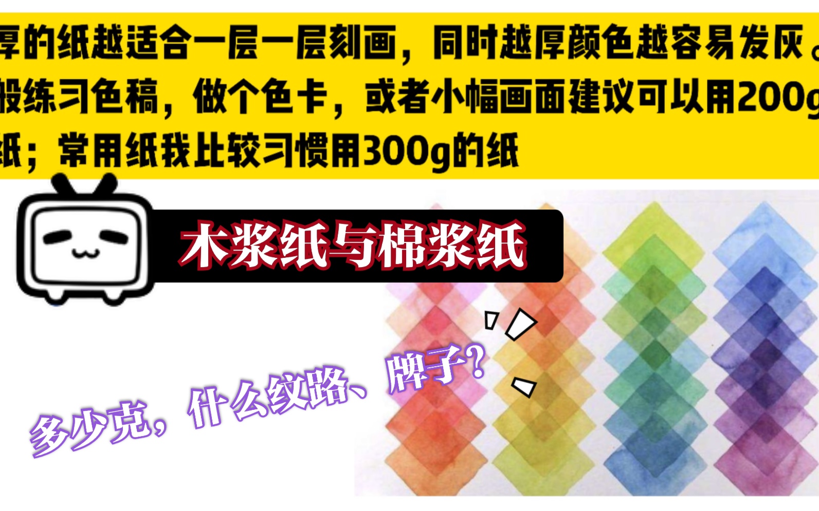 【水彩干货】【初学新手向科普】两分钟带你了解木浆纸与棉浆纸的区别!哔哩哔哩bilibili