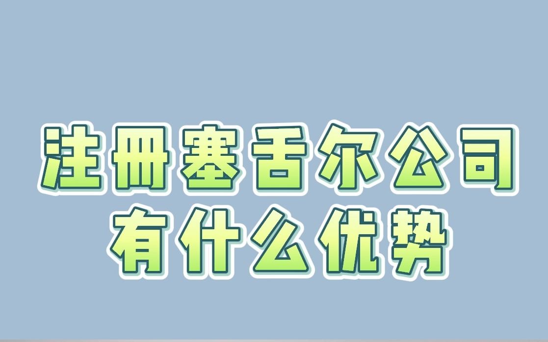 注册塞舌尔公司有什么优势哔哩哔哩bilibili