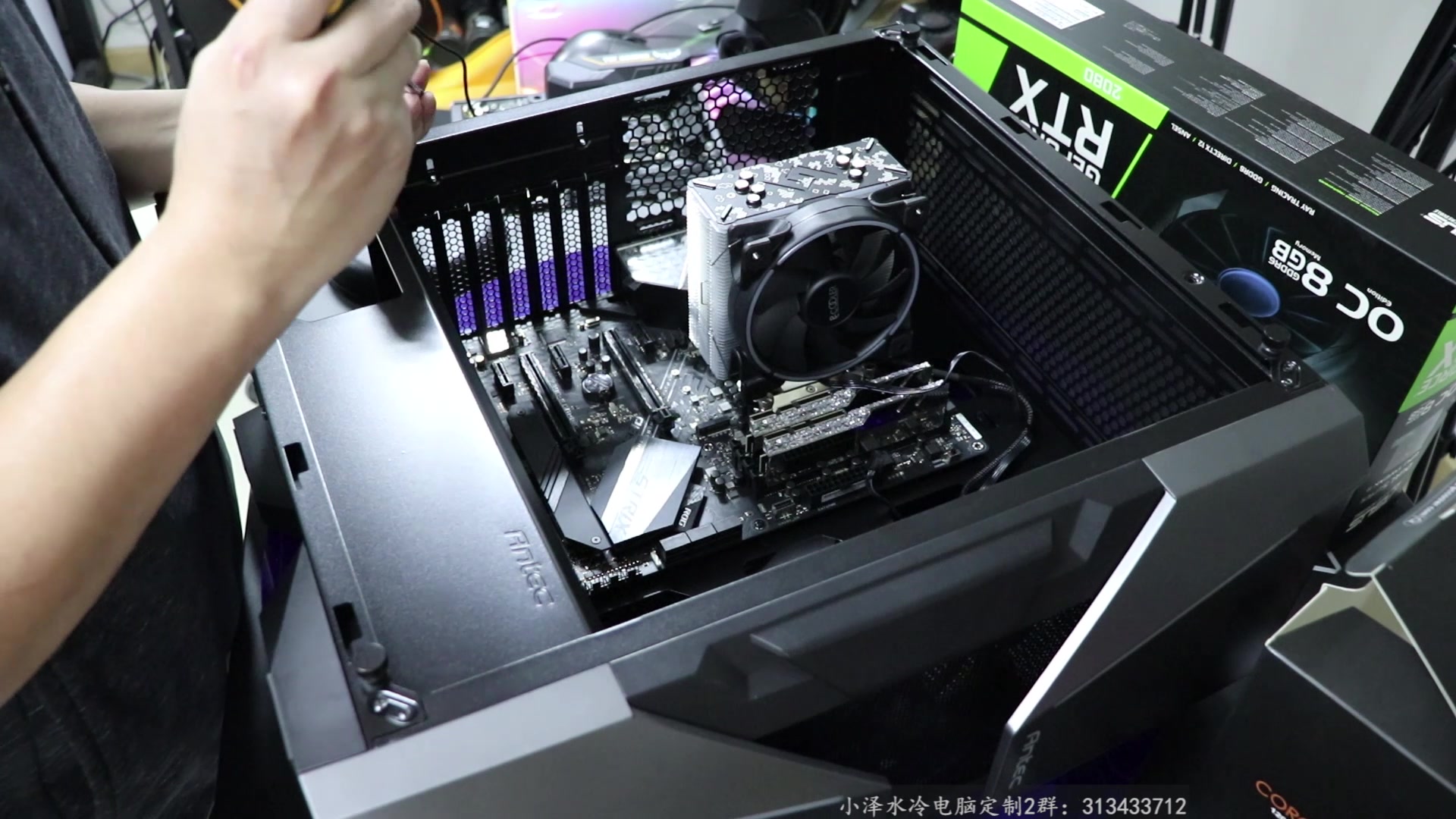 【装机教学】如何组装一台有颜值高配置的游戏风冷主机,亮机时刻神光