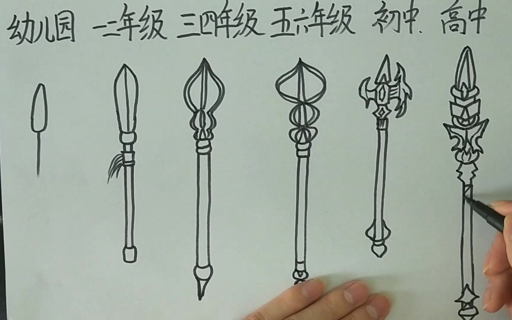 不同年级画的蓝银霸王枪,你喜欢哪个年级画的呢?