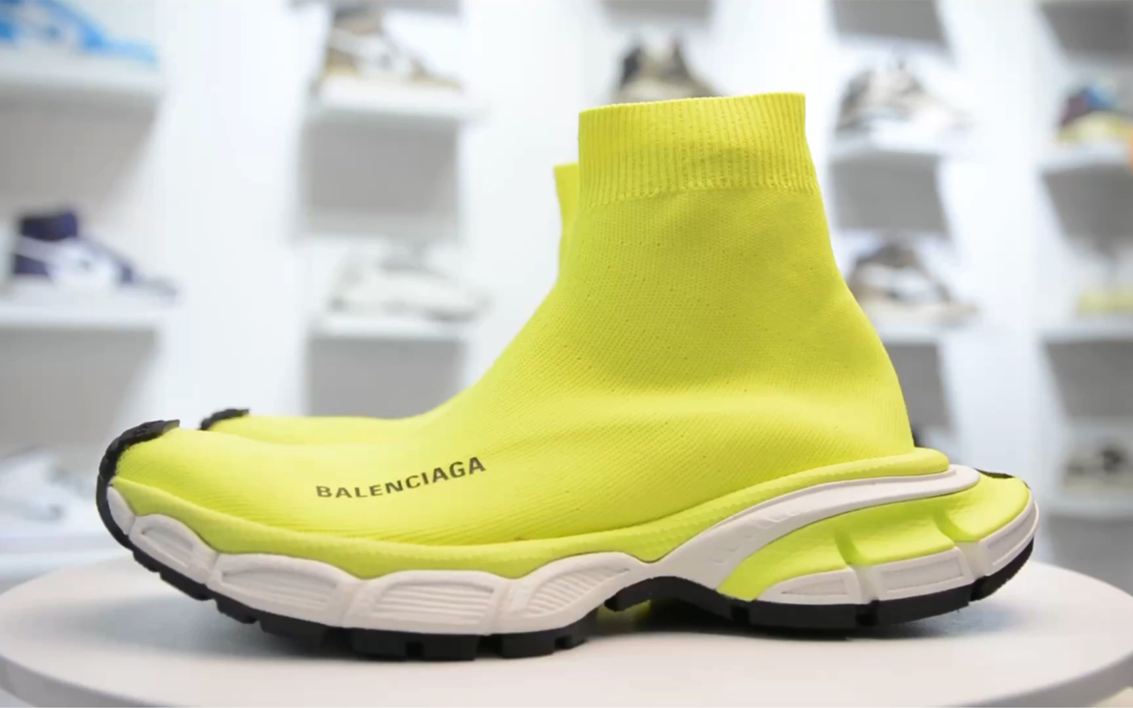 权威实拍 balenciaga巴黎世家 3xl 袜子鞋 休闲运动鞋 绿色