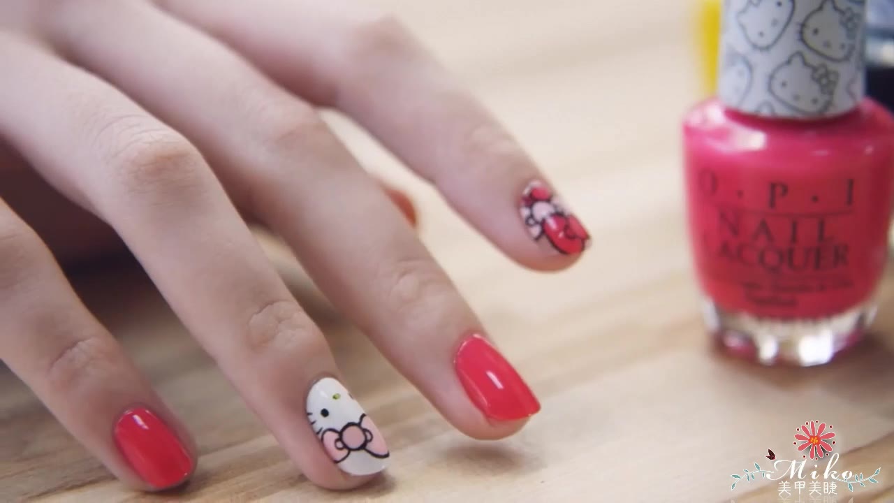 美甲培训教程hellokitty款式哔哩哔哩bilibili