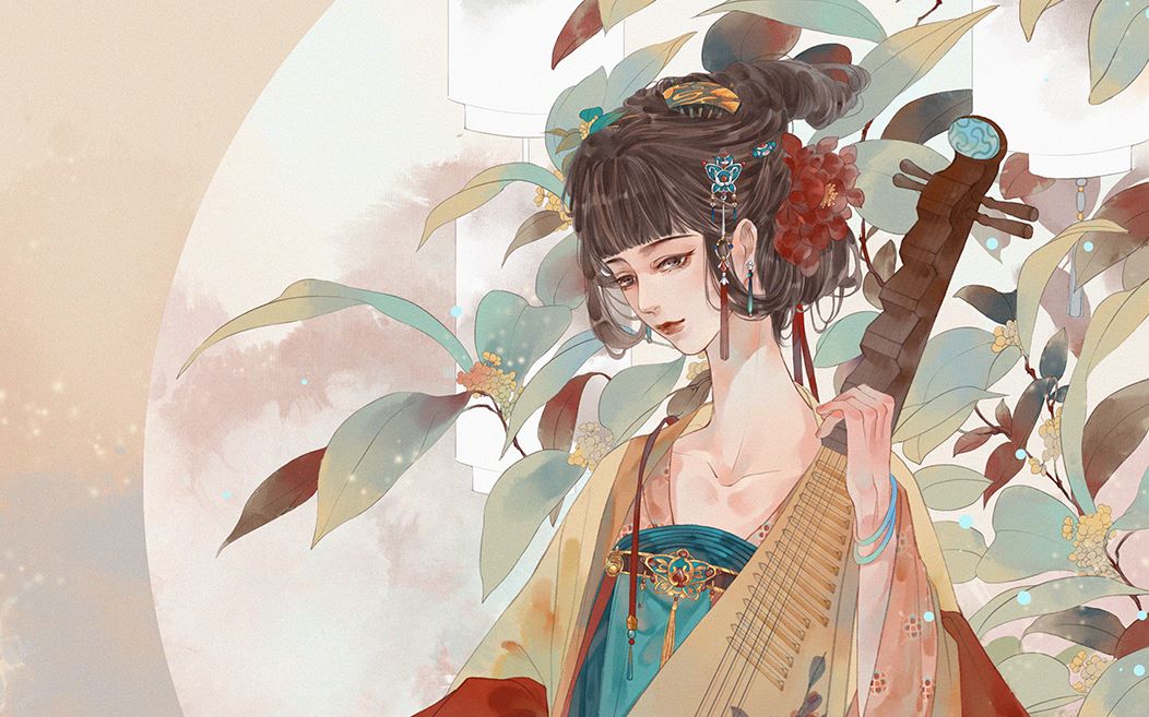 【古风板绘】且听一曲琵琶语. 一个简单的上色过程