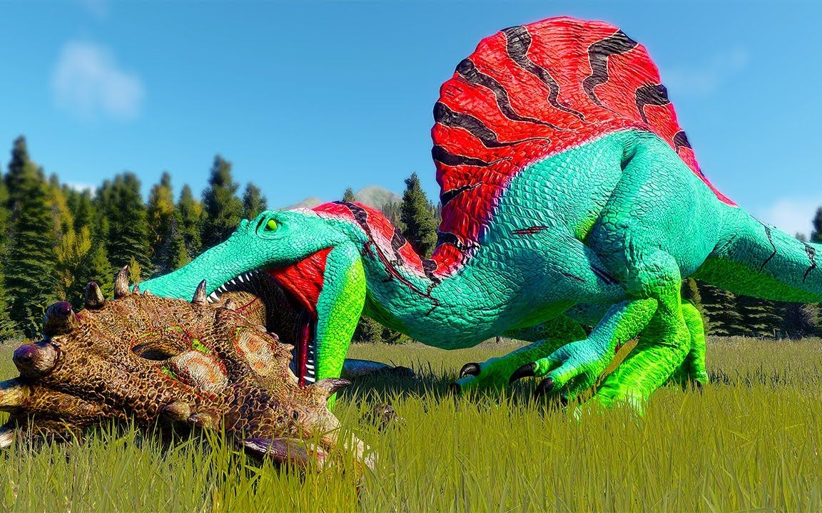 混合棘龙 vs 霸王龙 vs 巨兽龙 - 侏罗纪世界:进化2 dlc 电影级画质