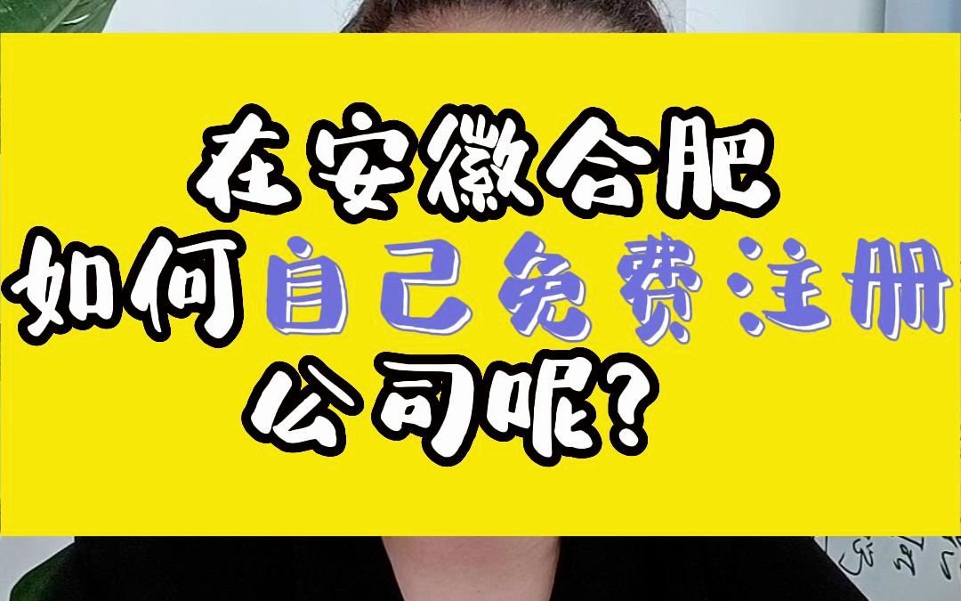 在安徽合肥如何自己免费注册公司呢?3步哔哩哔哩bilibili