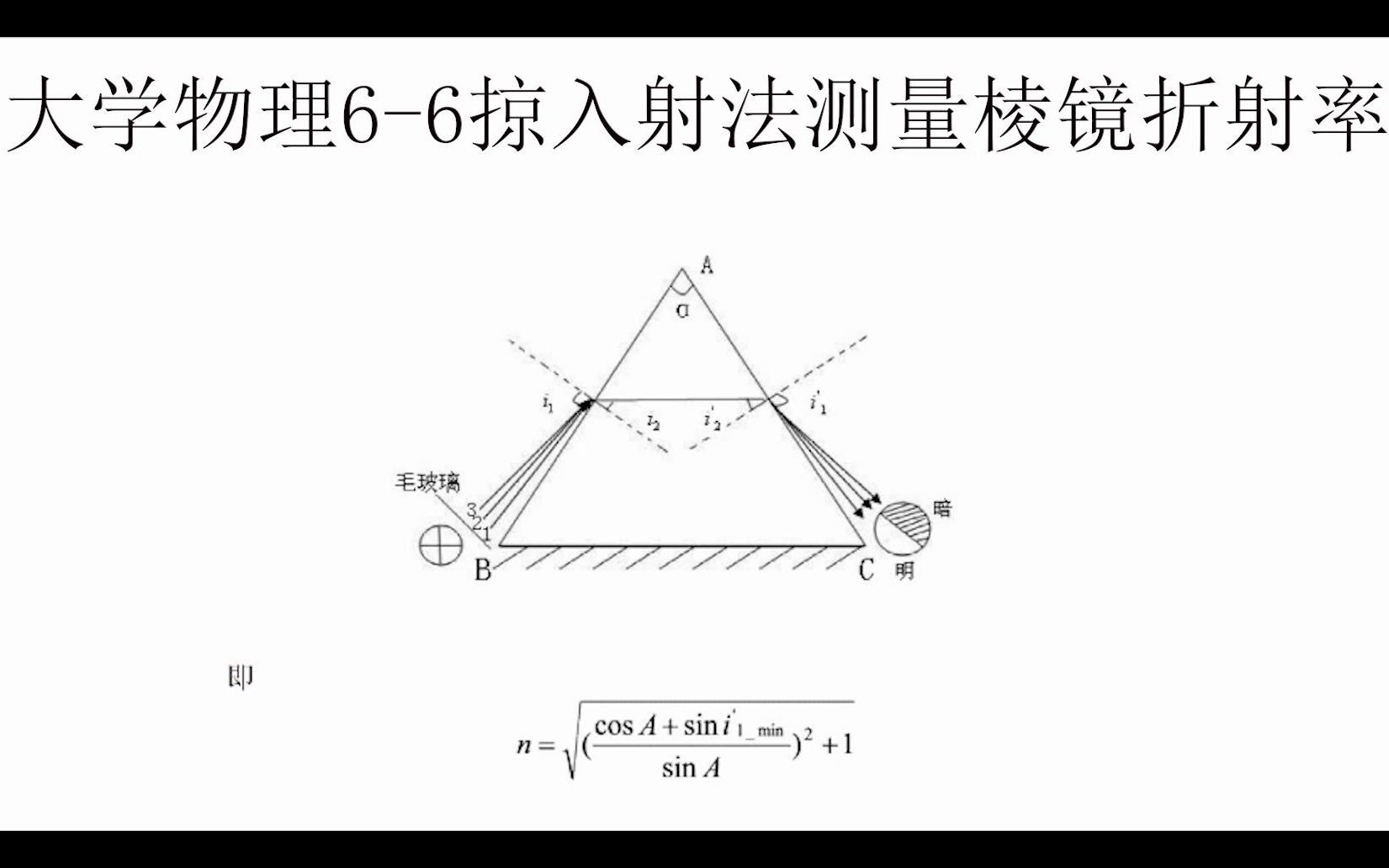 大学物理66掠入射法测量折射率用excel处理数据哔哩哔哩bilibili