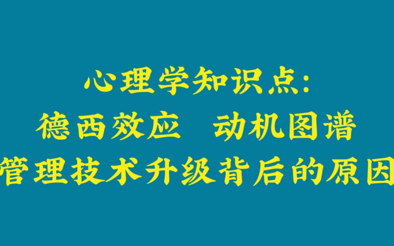 [图]心理学知识点：德西效应动机理论，企业管理技术升级的原因