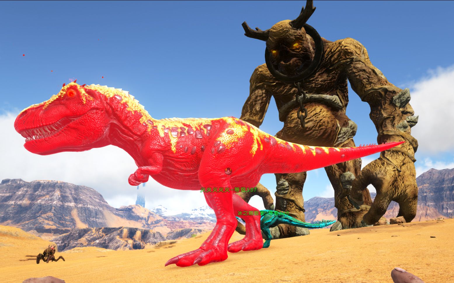 方舟生存进化-神话元素第44期 沙漠搞笑大战巨型鹿兽人