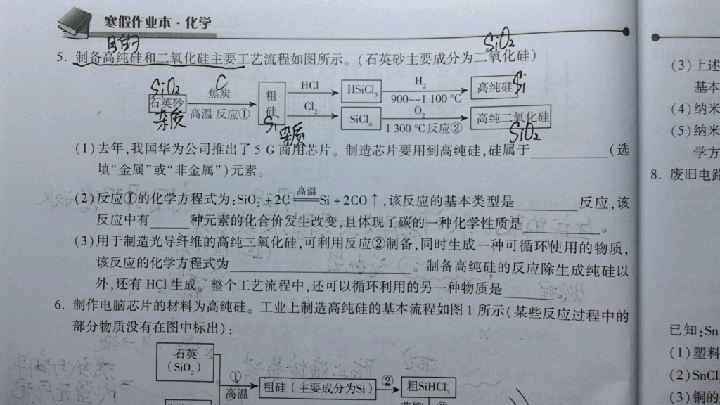 2122紫皮书P21 5制备高纯硅和二氧化硅主要工艺流程哔哩哔哩bilibili