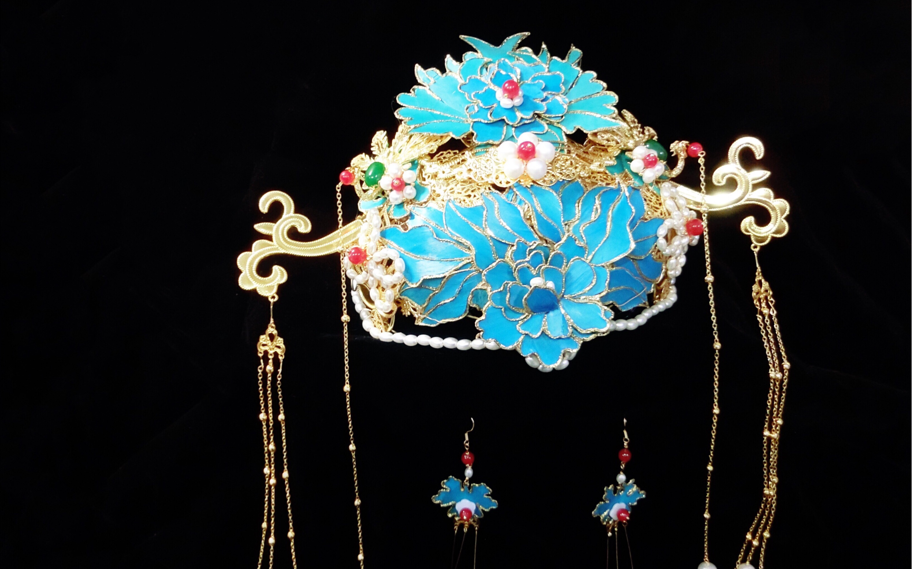 点翠发冠手工制品本来就是想整理一下铁丝哈哈哈结果一发不可收拾