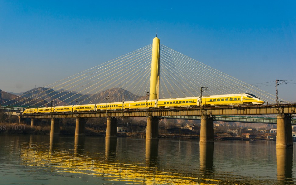 【绝唱】crh5j-0501改线前最后一次通过兰新既有线河口南黄河大桥