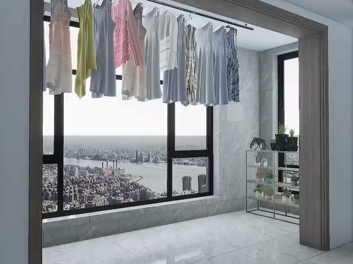 阳台晾晒太难看,那就这样设计#家装装修#阳台#装修设计