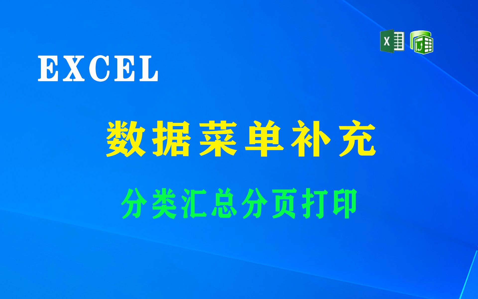 EXCEL数据菜单补充分类汇总分页打印哔哩哔哩bilibili