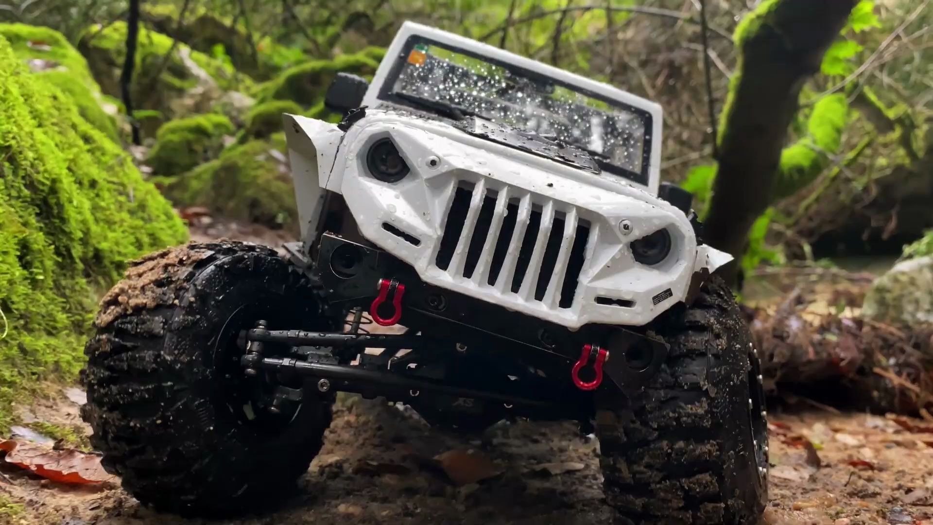 rc仿真攀爬白色jeep牧马人动态展示