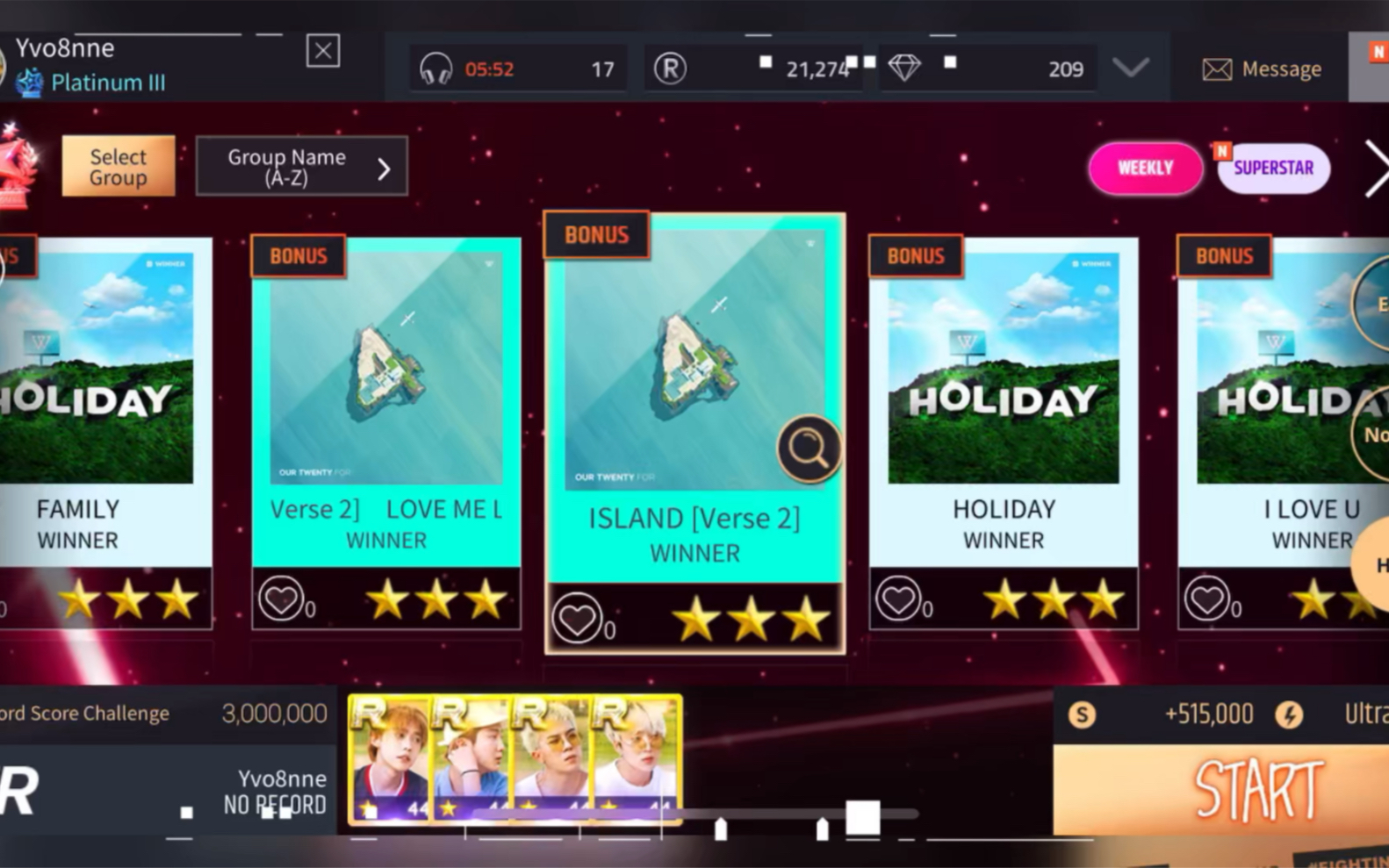【winner】|superstar yg island ver2 hard模式三星