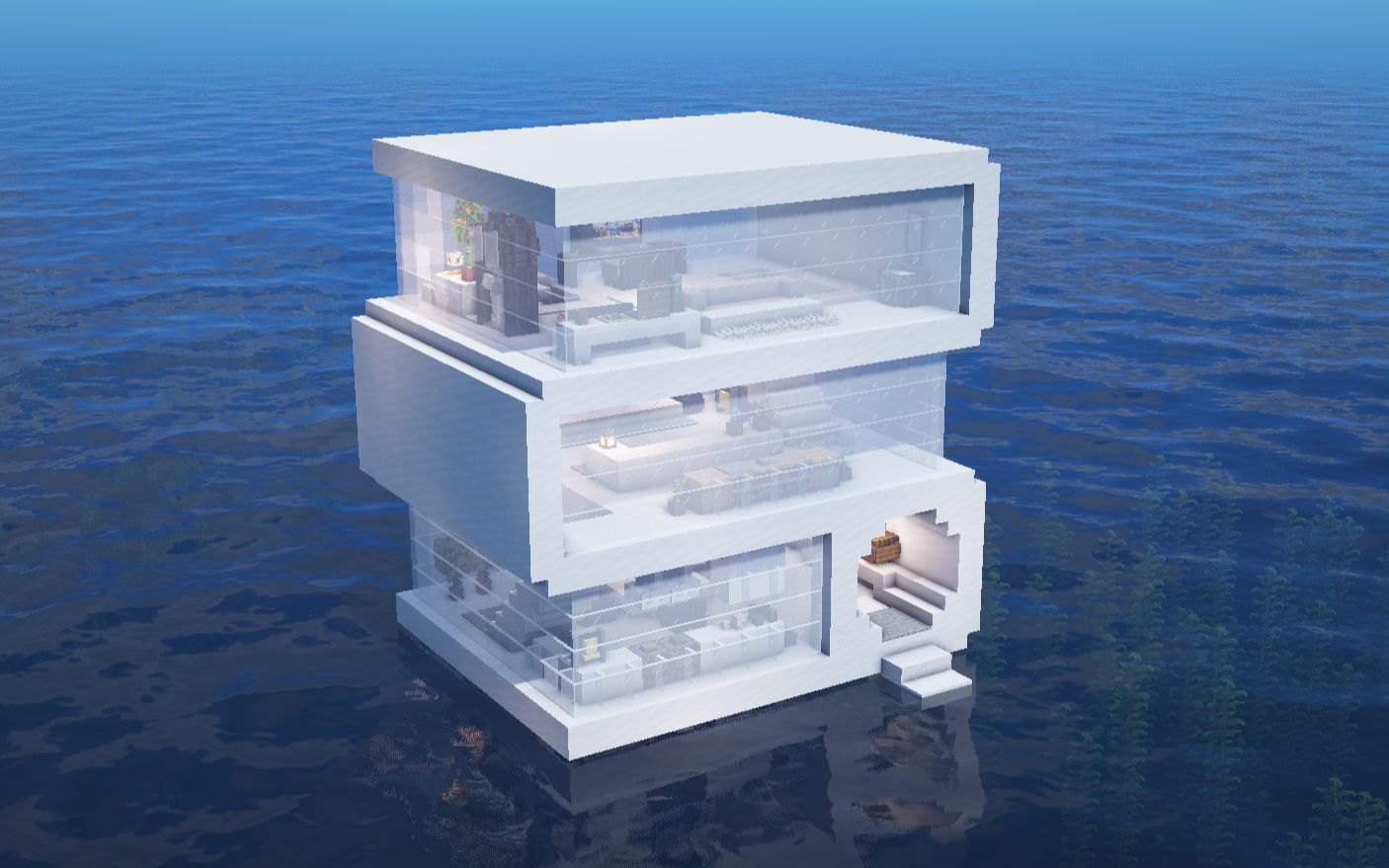 【我的世界建筑分享】三层海景别墅!快来看!