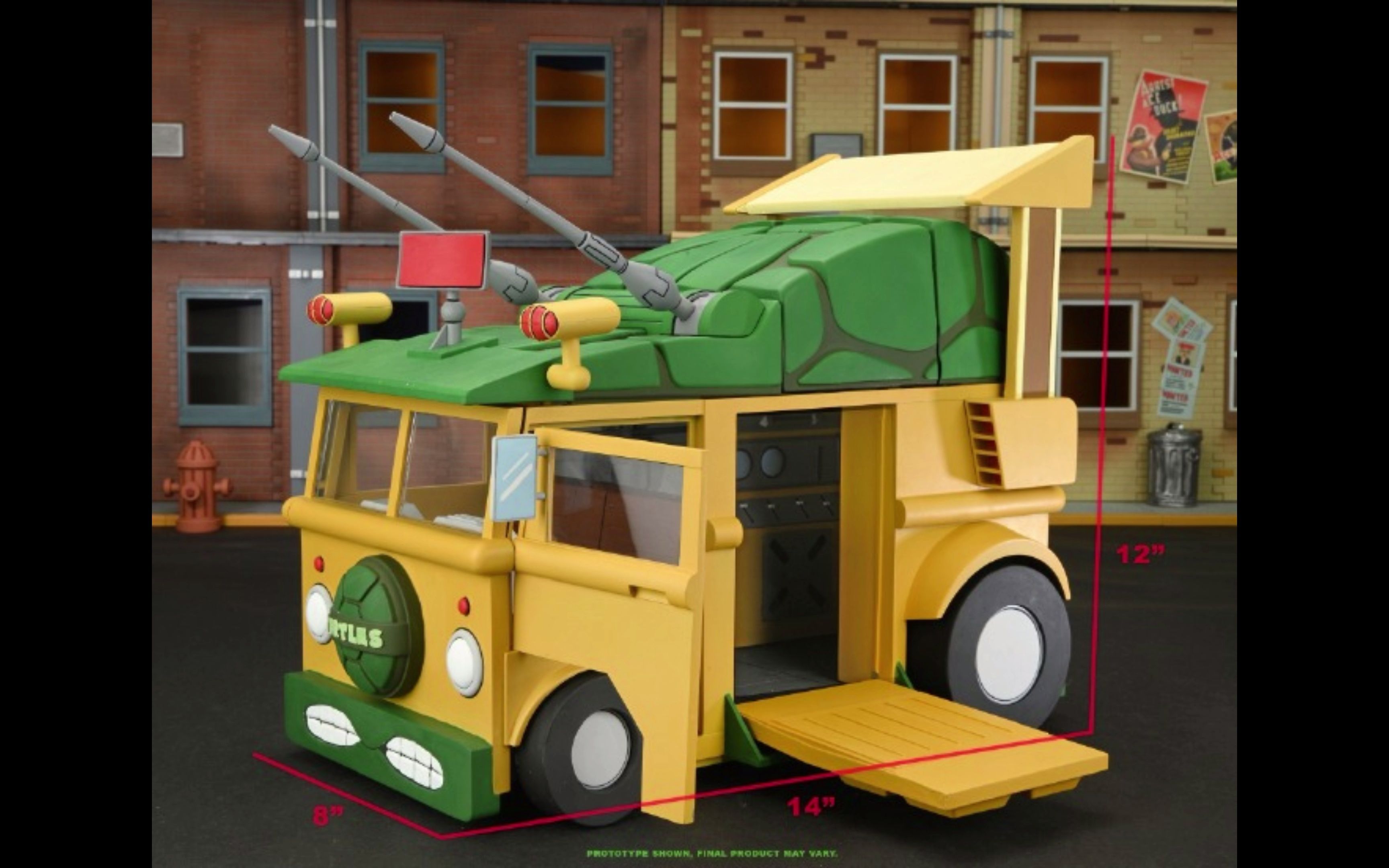 neca发布tmnt忍者神龟 1987动画版 7寸龟车party wagon,定价250美金