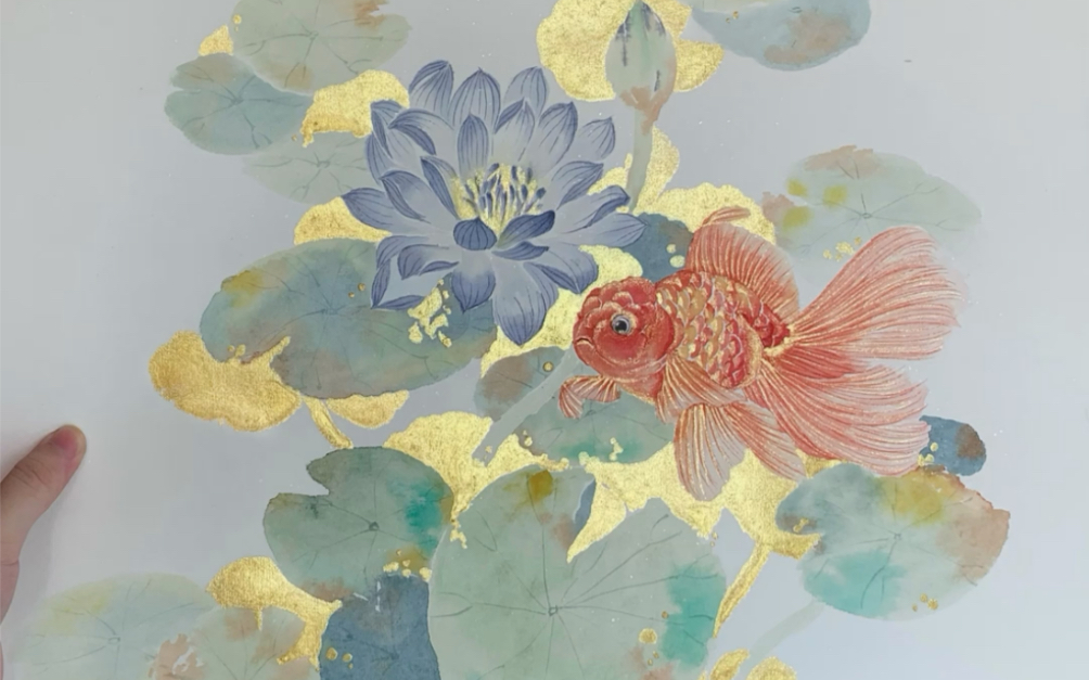 用金子画画?原创国画没骨画 花鸟作品合集,一饱眼福,挥金如铁画法~哔哩哔哩bilibili