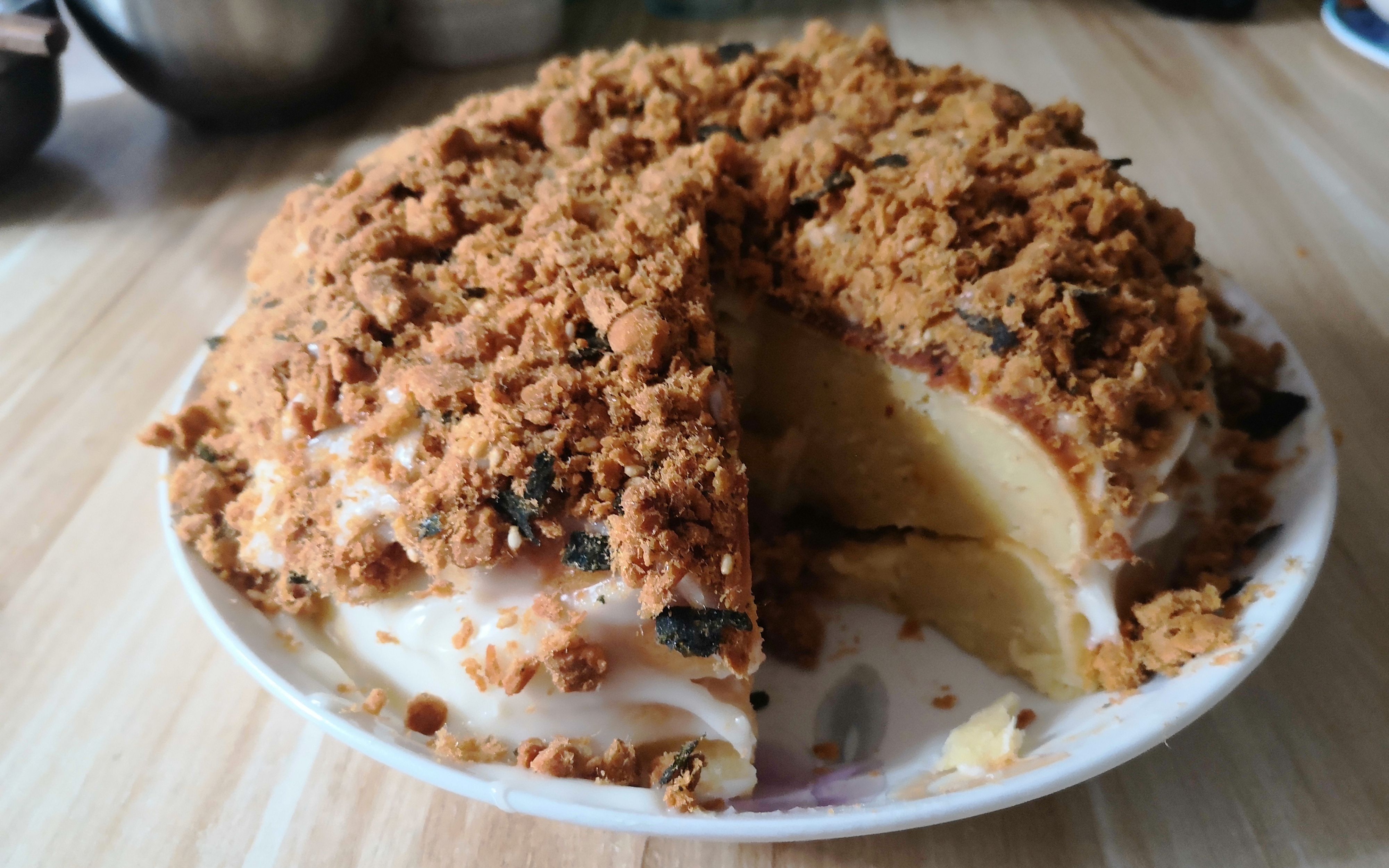 【自制肉松蛋糕】做食物的搞笑日常