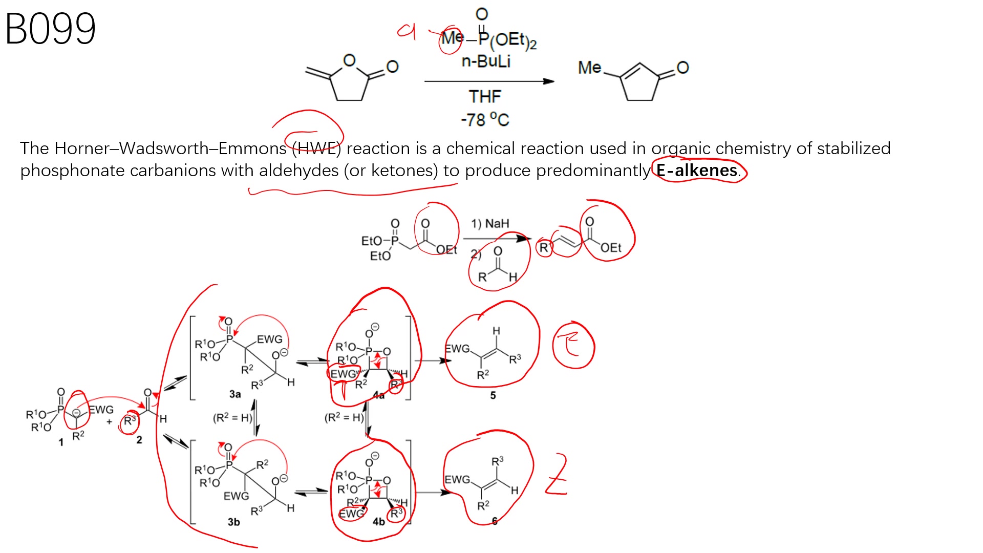 福山机理B099,演习で学ぶ+有机反応机构,福山+透.Horner–Wadsworth–Emmons (HWE) reaction哔哩哔哩bilibili