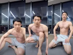 Tải video: 薄肌东北直男帅叔，灰裤光脚健身