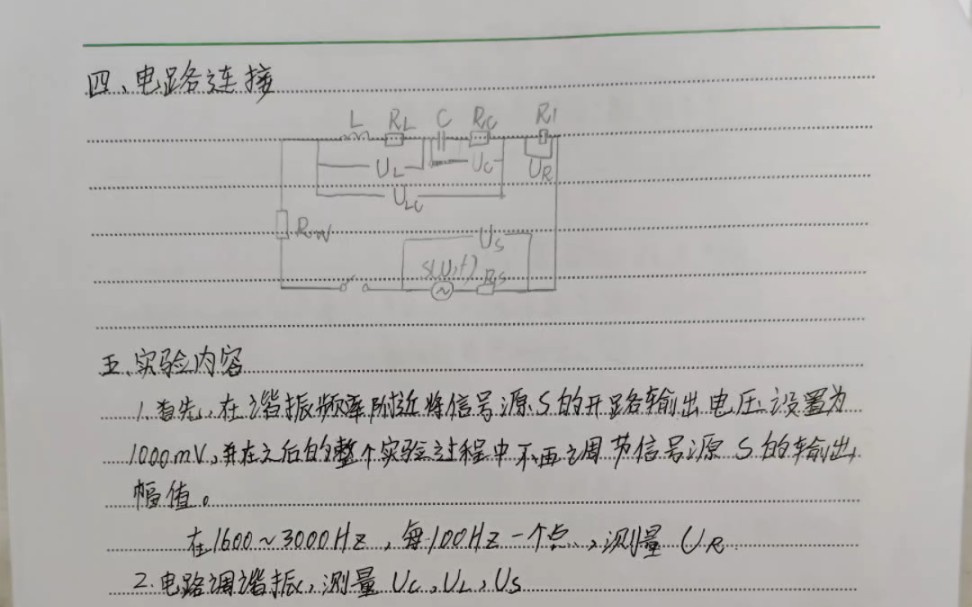 RLC串联谐振电路实验报告哔哩哔哩bilibili