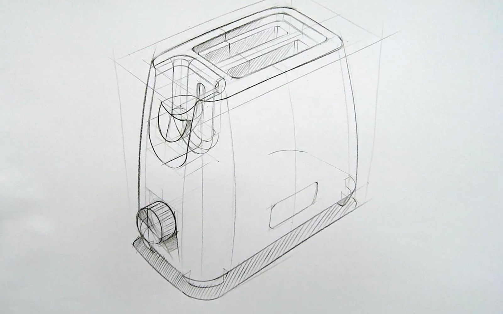 工业设计手绘基础面包机二次倒角的简单应用