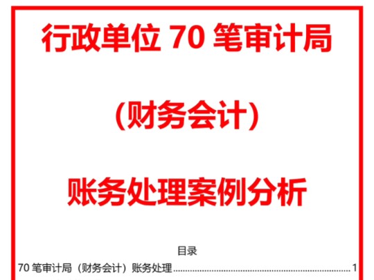 行政单位审计局账务处理案例,含审计局财务会计分录实例与审计局预算会计分录实例哔哩哔哩bilibili