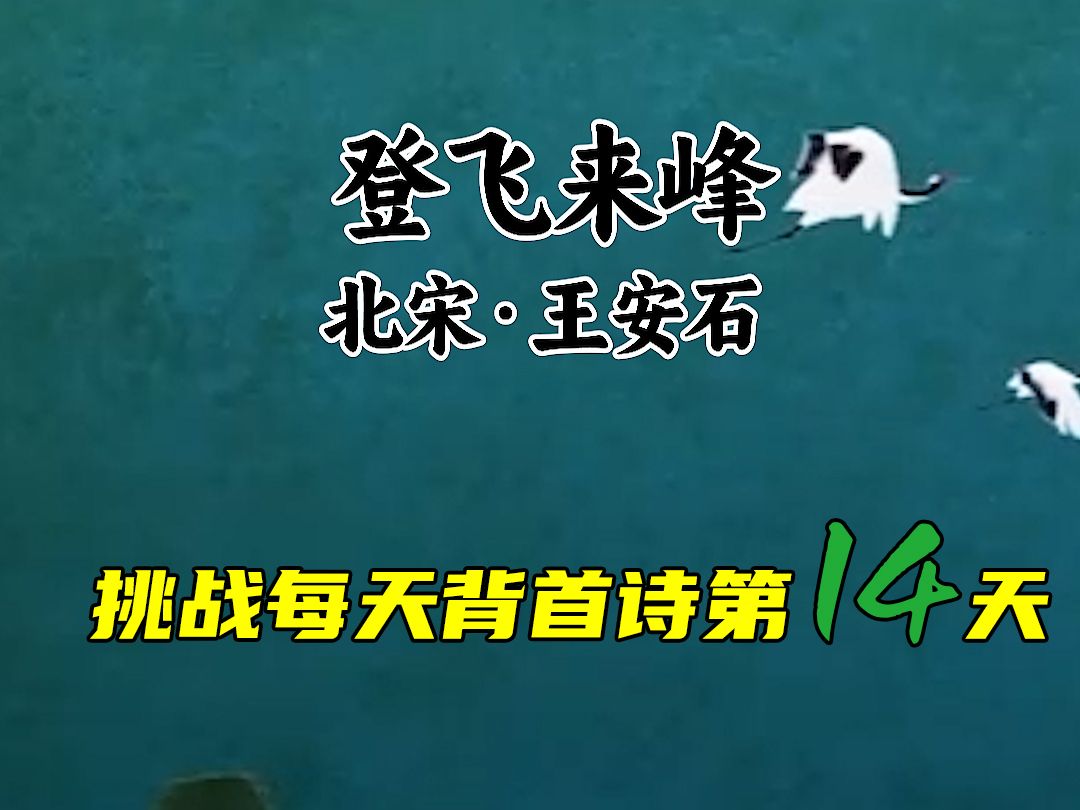 小学生暑期挑战每天背一首古诗第14天,王安石的《登飞来峰》哔哩哔哩bilibili